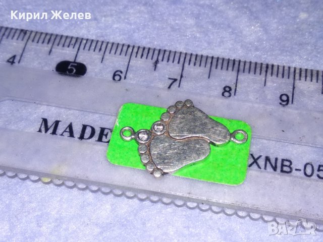 СРЕБЪРНИ КРАЧЕТА Фигурален АРТ МЕДАЛЬОН с 2 ФАСЕТИРАНИ ЦИРКОНЧЕТА ВИСОКА ПРОБА СРЕБРО 26049, снимка 4 - Колиета, медальони, синджири - 39318686