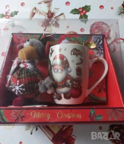 Коледен подаръчен комплект с чаша, лъжичка и мека играчка – моментална празнична атмосфера у дома, снимка 4 - Чаши - 52651026