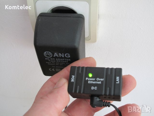 Адаптер и захранване по интернет CAT кабел POE 10/100 Mb