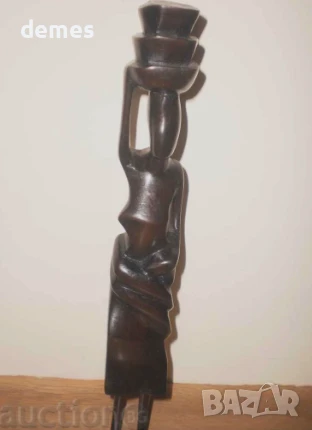 Елегантен свещник-женска фигура от абанос