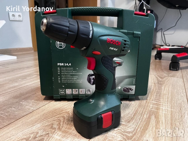 Винтоверт Bosch PSR 14.4 • Пълен комплект • Надежден винтоверт за дома, снимка 1