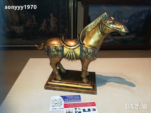 кон-златен кон-внос швеицария 27х24х11см, снимка 4 - Колекции - 29581131