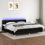 Боксспринг легло с матрак и LED, черна, 200x200 см, плат, снимка 1 - Спални и легла - 40348718