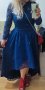 Официална тъмно синя дантелена рокля , снимка 1 - Рокли - 40751416