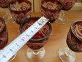 Кристални чаши цветен червен кристал , снимка 4
