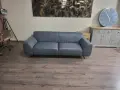 Сив кожен диван тройка, снимка 1
