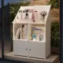 Модулен шкаф ELEGANCE с 4 отделения и вратички – 74×109×37 см, бял, снимка 2