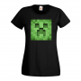 Дамска тениска Creeper Face 3 майнкрафт Minecraft,Игра,Забавление,подарък,Изненада,Рожден Ден., снимка 3