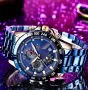 Мъжки спортно/елегантни кварцови хронографи LIGE *Blue/Black* Titanium !, снимка 10