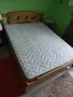 Двойно легло от масивно дърво с матрак, снимка 4