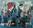 Kартина "Синя къща-Мексико", худ. Велимир Петров, 1981 г., снимка 1