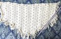 Ръчно плетени шалове-триъгълни, с ресни, бели, снимка 2
