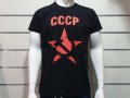 Нова мъжка черна тениска с трансферен печат СССР звезда, Русия, снимка 3