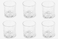 Комплект от деликатно стъкло,6 чаши и купа за лед с удобни щипки
