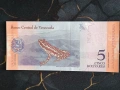 Банкнота - Венецуела - 5 боливара UNC | 2018г., снимка 2