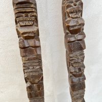Дървени африкански прибори №1424, снимка 3 - Антикварни и старинни предмети - 35046334