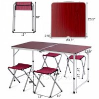  Комплект сгъваема маса за къмпинг с четири стола, снимка 6 - Къмпинг мебели - 30562379