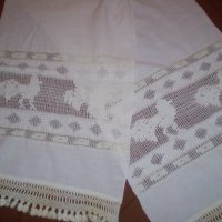 19 век ръчно тъкана с уникални мотиви кърпа с дантера плетена на една кука, снимка 1 - Антикварни и старинни предмети - 34929706