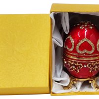 Фаберже стил, кутийки-яйца за бижута в луксозна подаръчна кутия., снимка 4 - Декорация за дома - 44329326