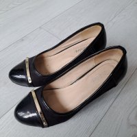 Черни дамски високи обувки, снимка 1 - Дамски елегантни обувки - 40854499