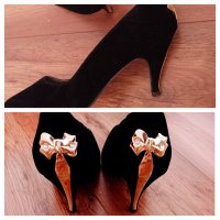 Обувки с ток панделка 🎀, снимка 3 - Дамски елегантни обувки - 40100014