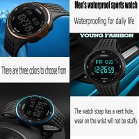 HONHX LED спортен,водоустойчив,дигитален часовник,Reloj Hombre, снимка 7 - Мъжки - 42908623