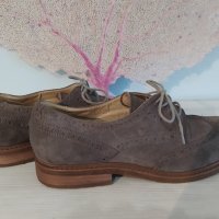 Оксфорд дамски обувки – велурени, сиви, с връзки, № 40, снимка 4 - Дамски ежедневни обувки - 34377940