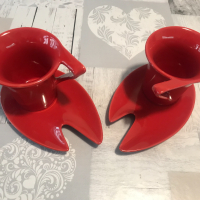 Порцеланов комплект чаши с чинийки за кафе / чай, снимка 1 - Чаши - 44767233