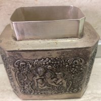 Антична сребърна кутия за чай, снимка 4 - Антикварни и старинни предмети - 32196454