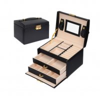 Луксозна кутия-куфар за бижута и козметика на три нива - код 1756, снимка 3 - Други - 34266165