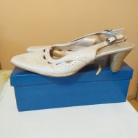 Дам.обувки/сандали-"MINOZZI-.MILANO"/ест.кожа/,№39 -цвят-екрю. Закупени от Италия., снимка 2 - Дамски обувки на ток - 29420254