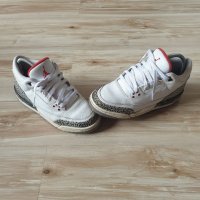 Оригинални кецове Nike Air Jordan 3 Retro White Cement (GS), снимка 5 - Кецове - 40080043