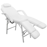 Стол за процедури с регулируеми поставки за краката, бял   , снимка 3 - Кушетки - 44796649
