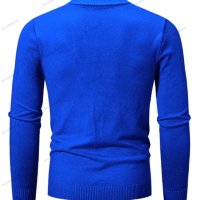Мъжки ежедневен едноцветен пуловер с половин цип и стояща яка, 10цвята - 023, снимка 10 - Пуловери - 42784816
