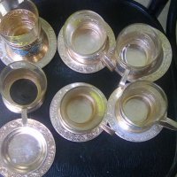 Комплект от шест чаши с подстаканчици Волгоград, снимка 4 - Други ценни предмети - 36838070