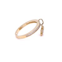 Златен дамски пръстен 2,35гр. размер:53 14кр. проба:585 модел:21881-1, снимка 2 - Пръстени - 44202438