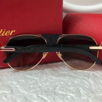 Cartier 2022 мъжки слънчеви очила с кожа, снимка 6 - Слънчеви и диоптрични очила - 37441185