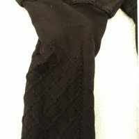 Черни чорапи със силиконови банджове , фигурални , плътност 70 дена, решетка тип ромб, снимка 4 - Бельо - 37408201