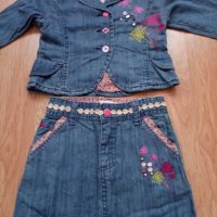 Дънков детски костюм с пола за момиче, снимка 7 - Детски комплекти - 38090534