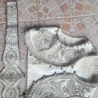 старинен, турски, османски сърмен елек с колан и кесия, снимка 2 - Антикварни и старинни предмети - 40225173