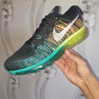 маратонки  Nike Flyknit Air Max Black Turbo Green Volt Mens номер 45,5-46, снимка 6 - Маратонки - 40569218