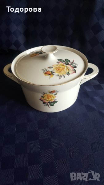 Порцеланов голям супник Баварска роза, снимка 1