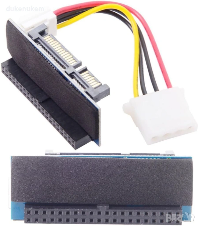 IDE/PATA 40-пинов към SATA адаптер за 3.5" твърди дискове и SSD, снимка 1