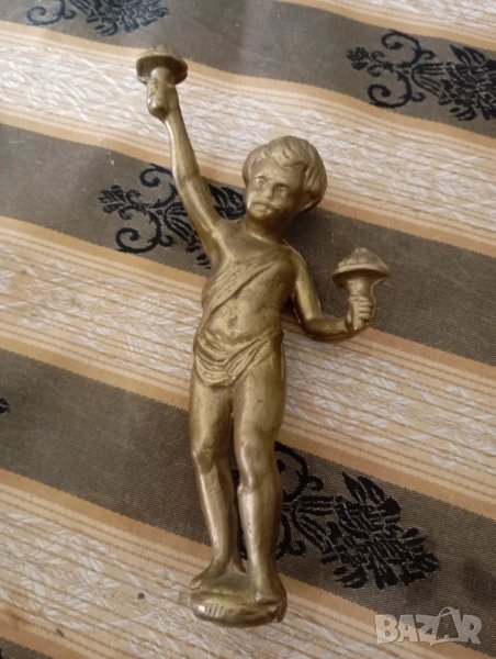 Стара статуетка,надстройка момче, снимка 1