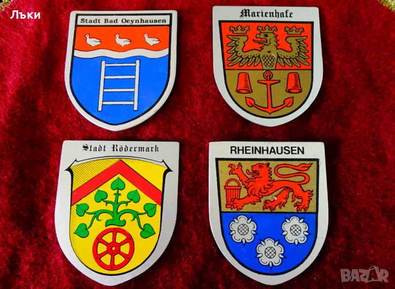 Немски гербове от дуралуминий 4 броя. , снимка 1