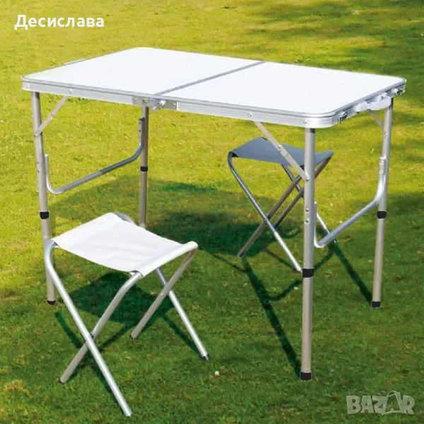 Алуминиева маса с два стола - ПРОМОЦИЯ, снимка 1