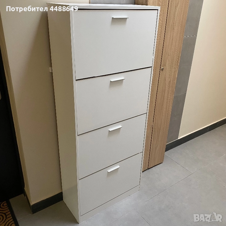 Шкаф за обувки бял гланц, снимка 1