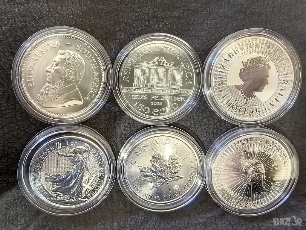 1 унция сребърна монета унция различни видове , снимка 1