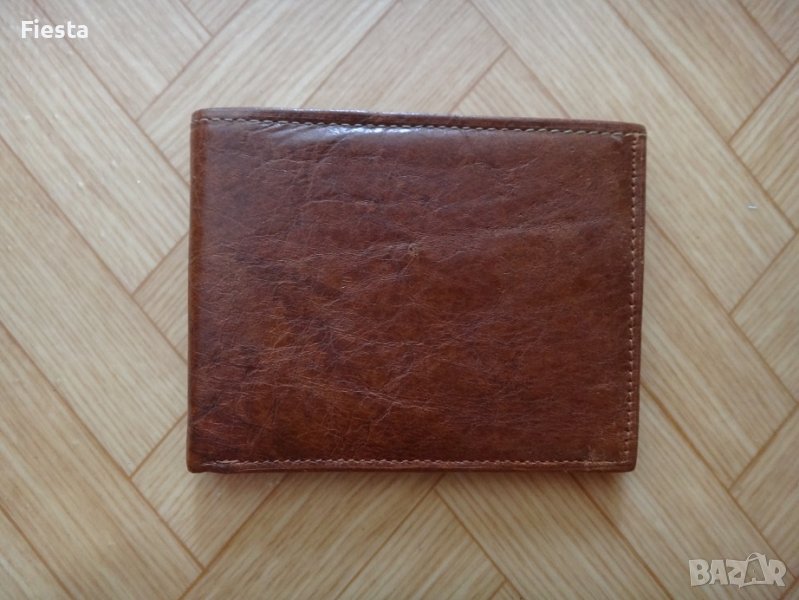 Нов кафяв мъжки кожен портфейл, портмоне от естествена кожа, снимка 1