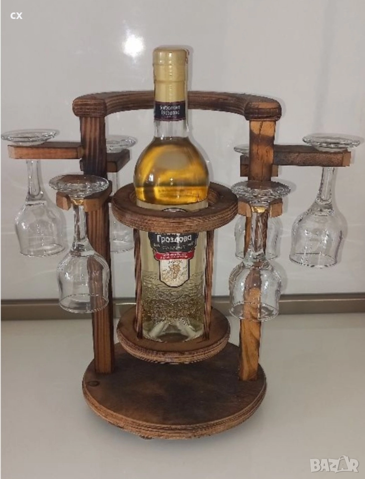 Поставка „Люлка“ с ракия и 6 бр. чаши, снимка 1